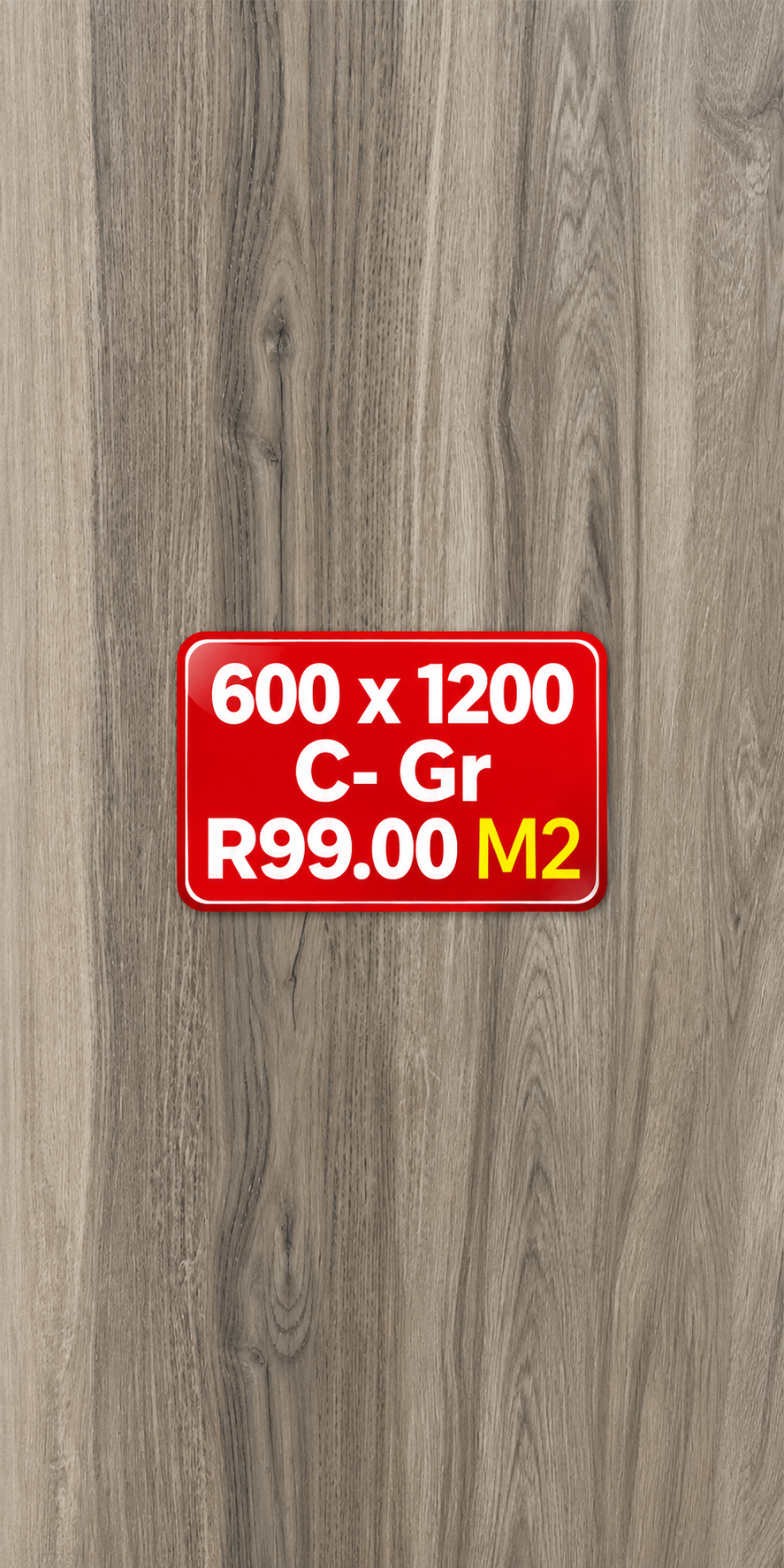 Size 600 x 1200 Porcelain Floor & Wall tiles C- Gr Matte R99 m2