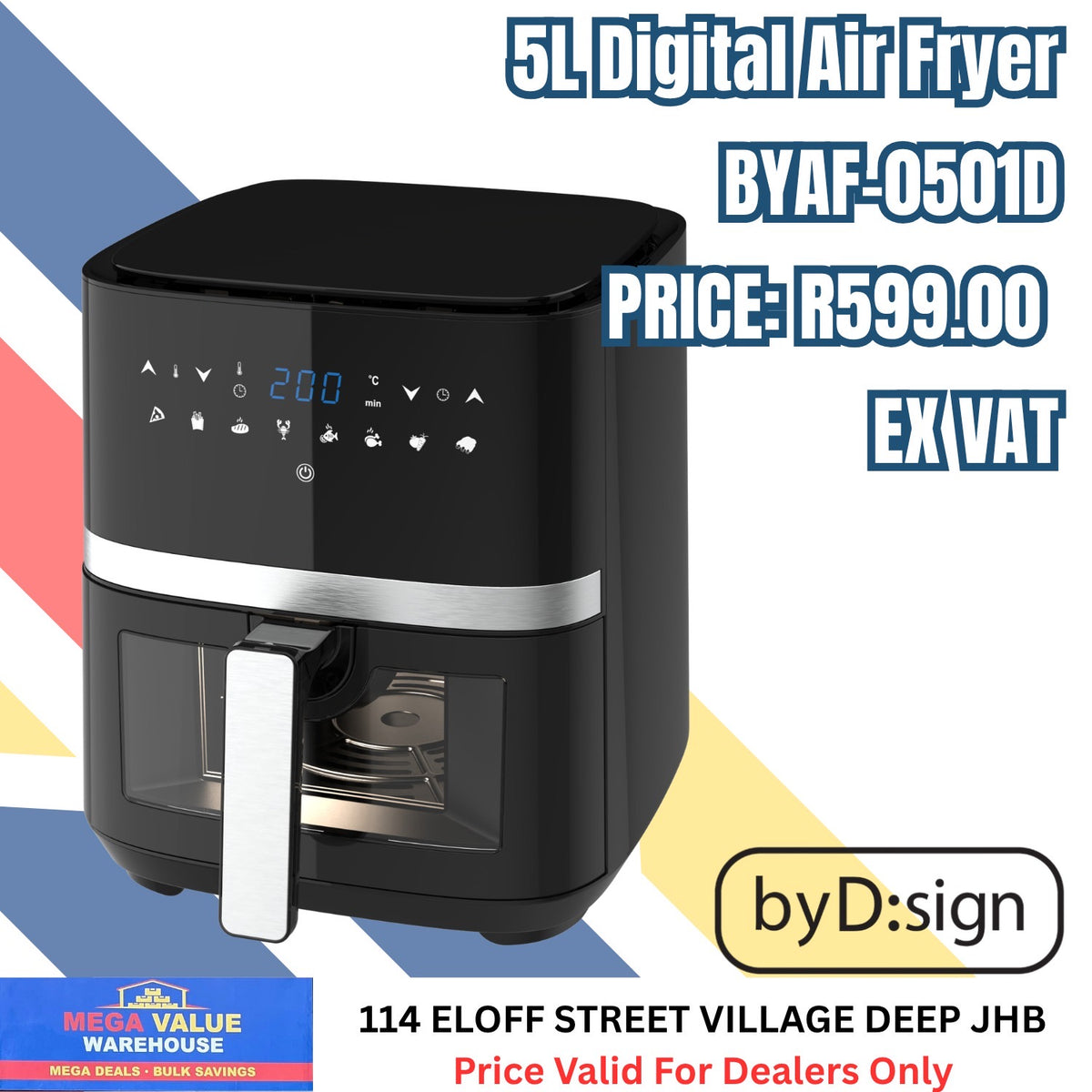 AIRFRYER 5 LITRE BYAF0501D R599