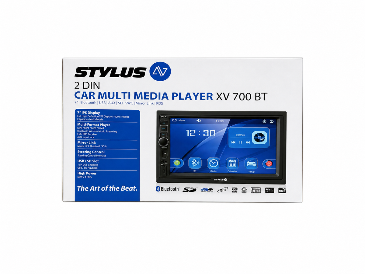 CAR MULTI MEDIA PLAYER XV700BT 7” IPS DISPLAY BLUETOOTH USB/AUX/SD R699