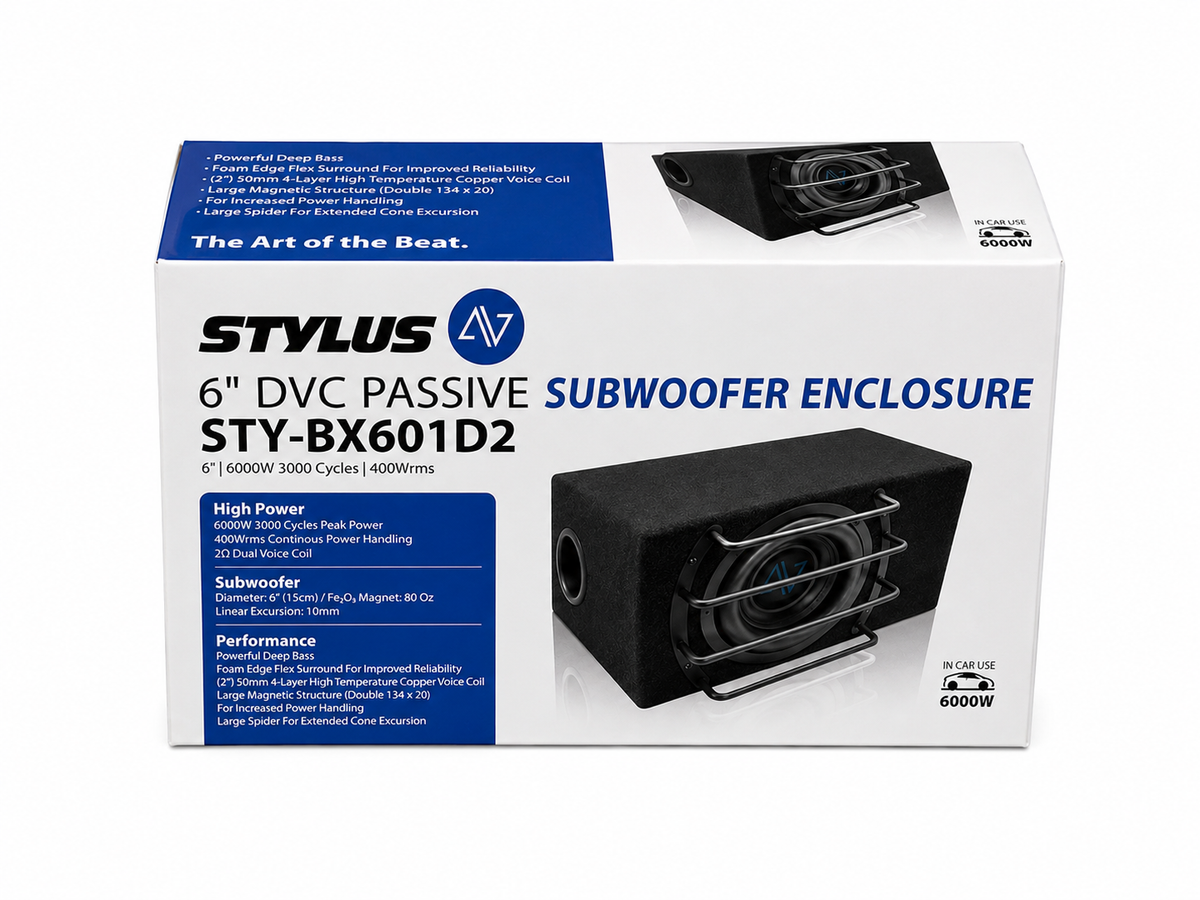 STYLUS 6” DVC PASSIVE SUB WOOFER ENCLOSURE STY- BX601D2 R1499