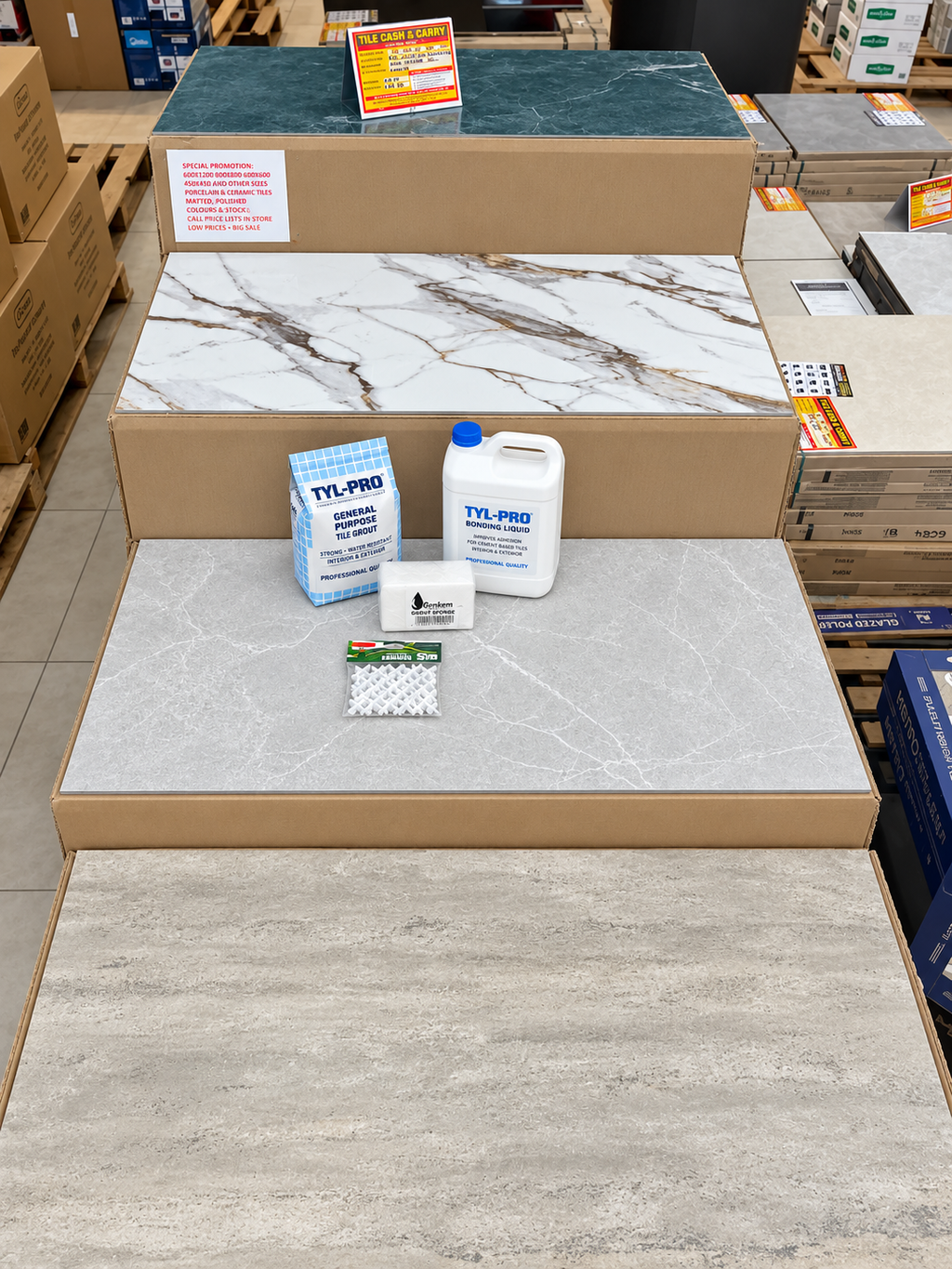 MIXED COLORS/ MIXED PATTERNS PORCELAIN TILES  R48.00 M2- SIZE 600 x 1200