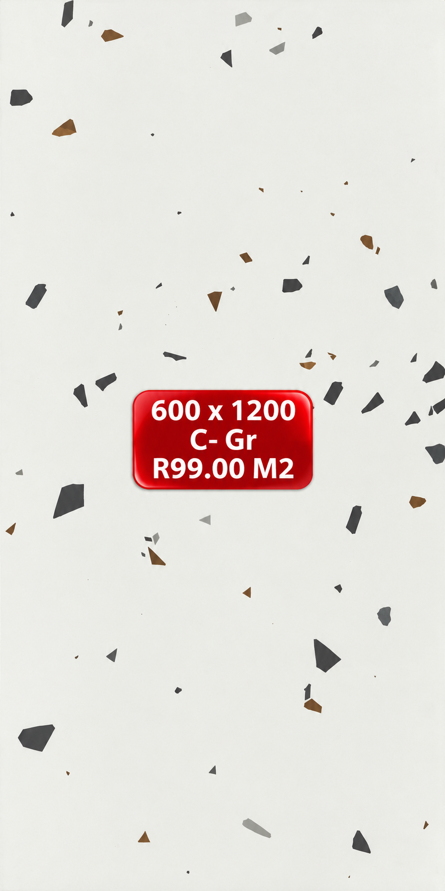 Size 600 x 1200 Porcelain Floor & Wall tiles C- Gr Matte R99 m2