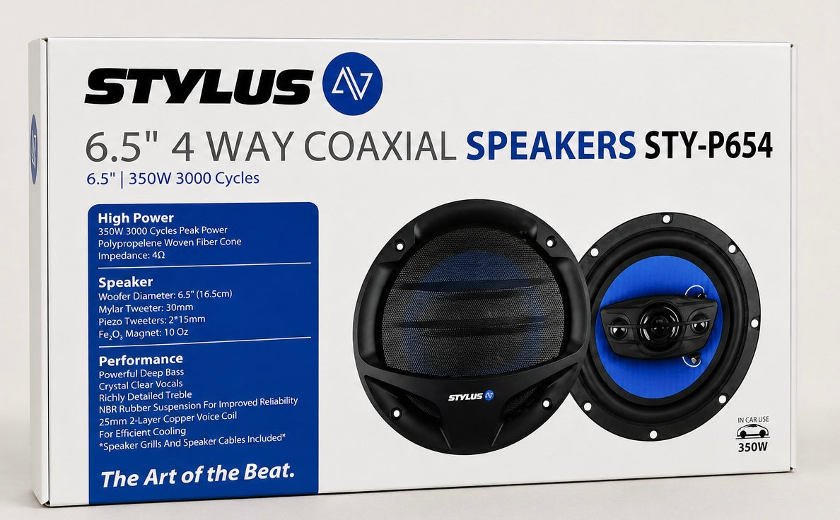 STYLUS 6.5” 4 WAY COAXIAL SPEAKERS STY- P654 R399