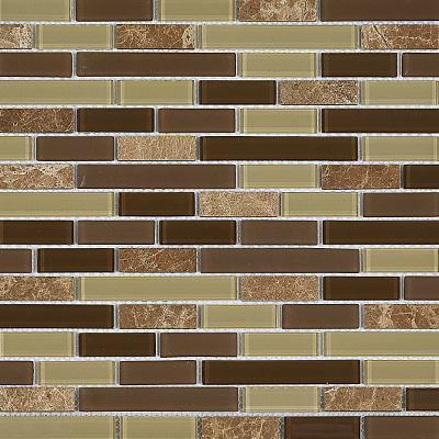 Brown Marble/Glass Mix (Floor & wall) 22/Box 300x300mm