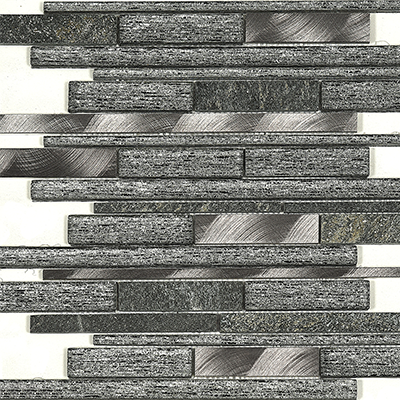 Glacier Midnight Interlocking Glass/Allu/Stone (Wall) 11/Box 315x295mm