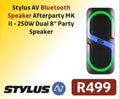 STYLUS AV BLUETOOTH SPEAKER AFTERPARTYMKII- 250 WATT DUAL8” R499