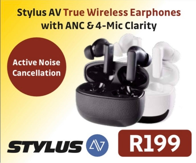 STYLUS AV TRUE WIRELESS EARPHONES WITH ANC & 4 MIC CLARITY R199