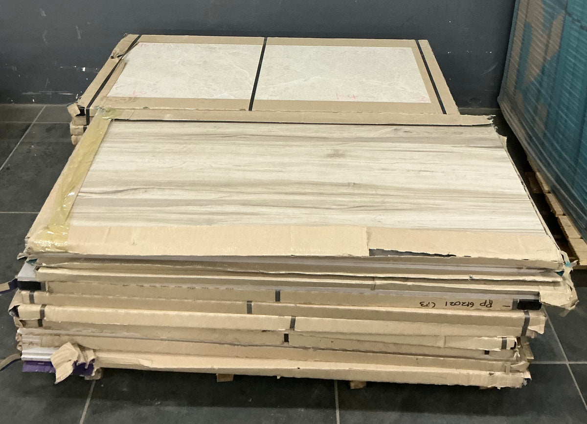 TO CLEAR 20 MIXED BOXES. MIXED COLOURS (ONE BOX COVERS 2.160 M2) = 43.20 M2 SIZE 600x1200 R3400.00