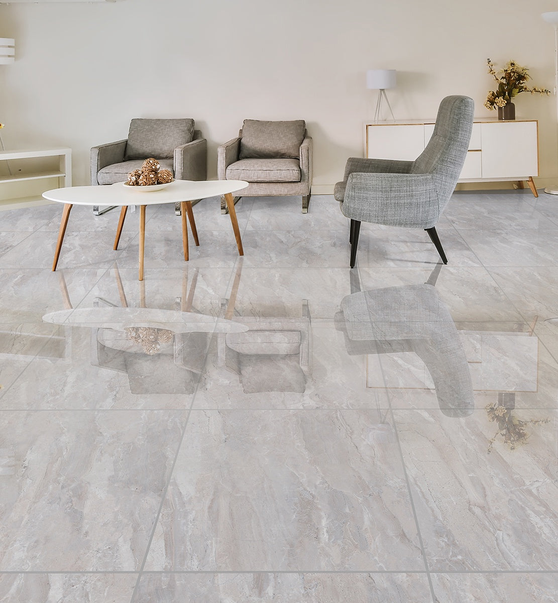 Rhodes Grey R 600X600 A Shiny 2.160m2/Box (3rd Grade)