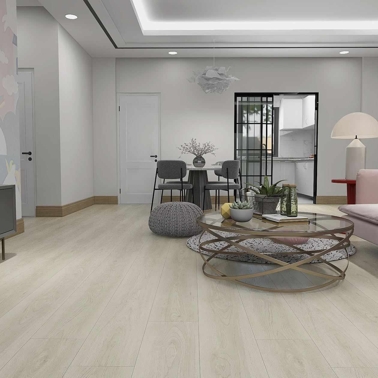 Vinyl Flooring Series 120 Nordic White 22/0,2 (184,15x1219,2x2,0) 4.94 m2/Box